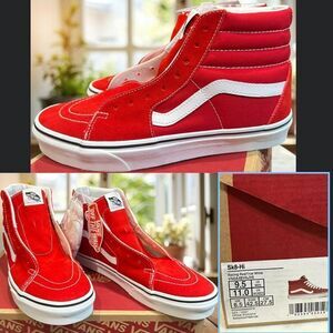 NIB VANS Sk8-Hi Racing Red/True White VN0A4BV6JV6 Unisex Men's 9.5 Womens 11